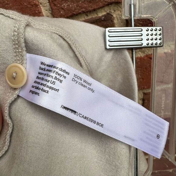 Eileen Fisher $228 Boiled Wool Jersey Pleated Wide-Leg Pant in Chalk medium - Picture 5 of 6